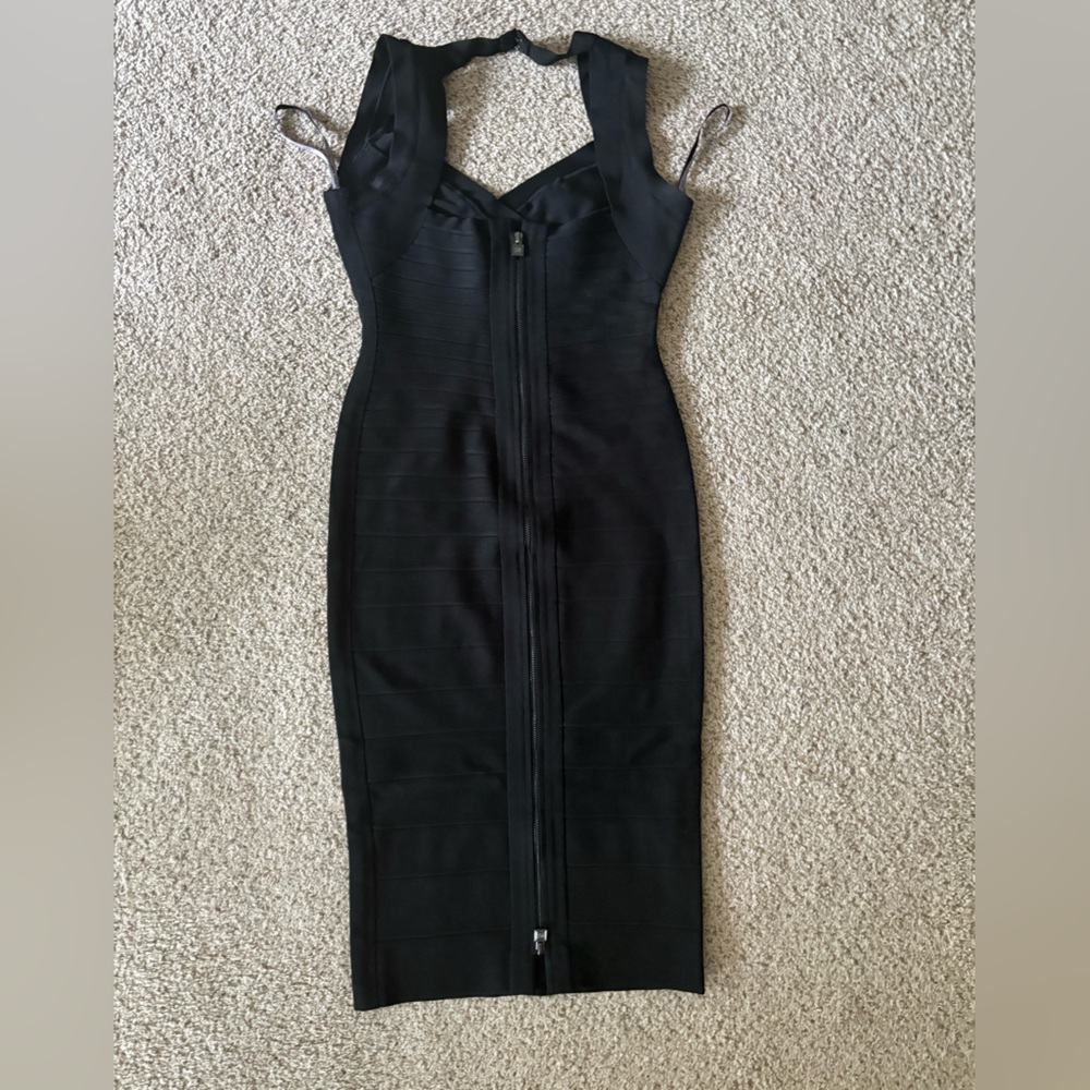 Herve Leger Black Midi Dress - Picture 7 of 14